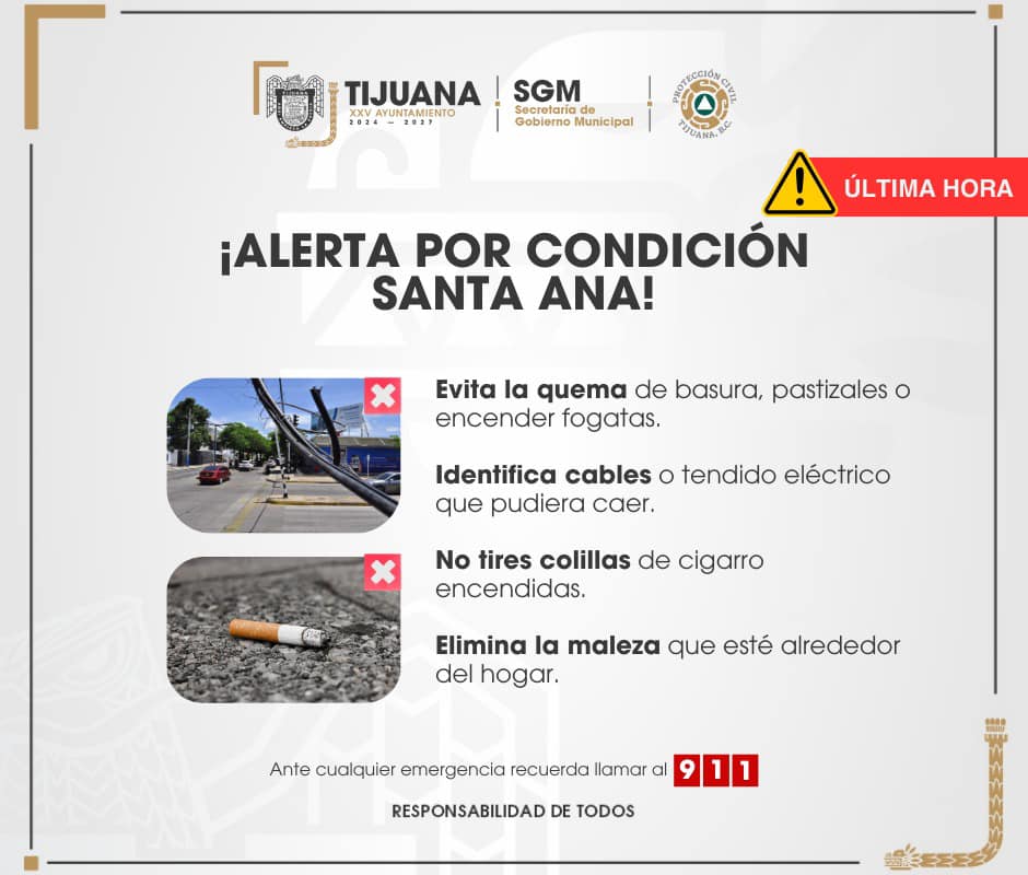 Recomendaciones por Vientos de Santa Ana