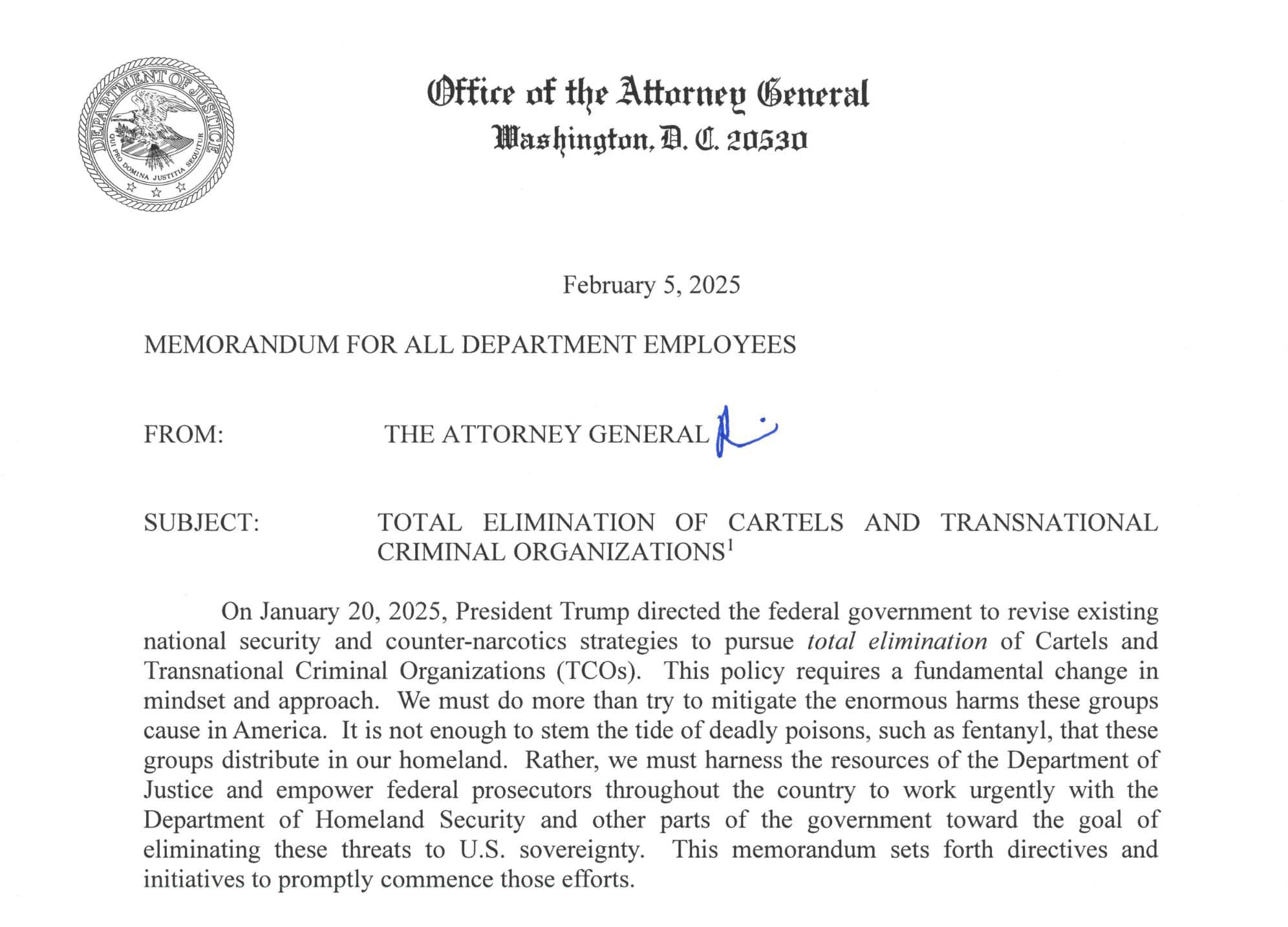 Declaratoria en contra de los cárteles mexicanos