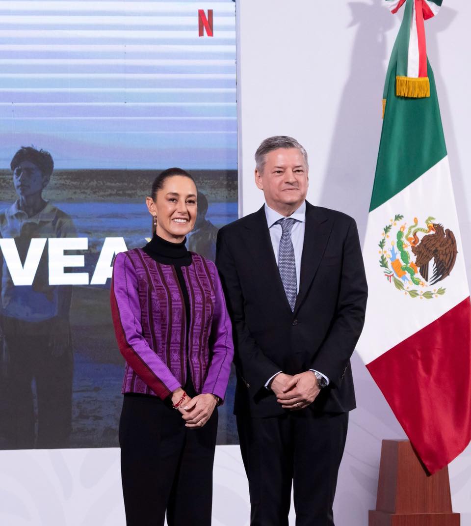 Claudia Sheinbaum y el CEO de Netflix